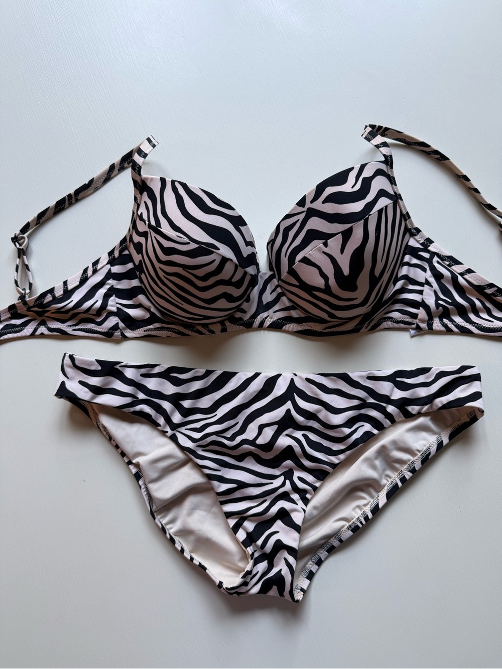 Sanctuary Black and Tan Zebra Print Bikini Set